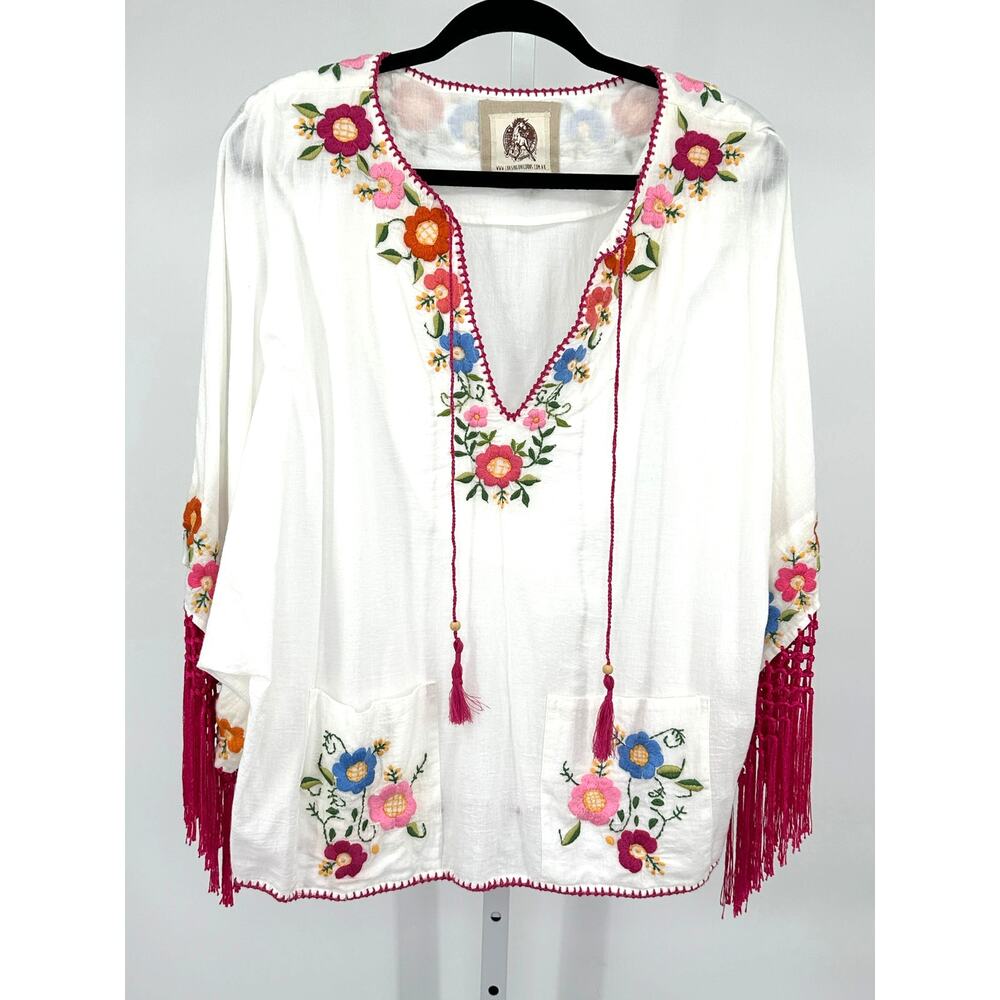 Chasing‎ Unicorns Floral Embroidered Tunic One Size- one of a kind